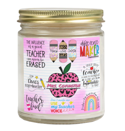 Pink Great Teacher Candle